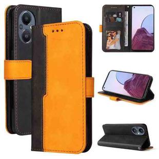 For OPPO Reno7 Z/A96 5G/OnePlus Nord N20 5G Stitching-Color Horizontal Flip Leather Case(Orange)