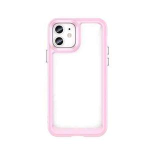 Colorful Series Acrylic + TPU Phone Case For iPhone 12(Pink)