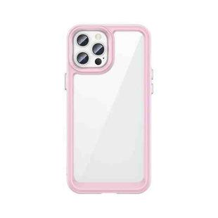 Colorful Series Acrylic + TPU Phone Case For iPhone 12 Pro(Pink)
