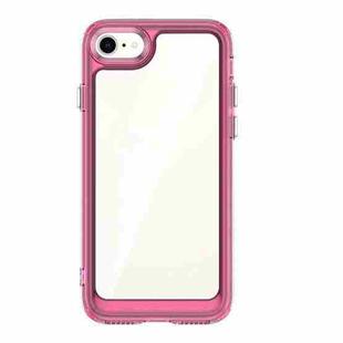 Colorful Series Acrylic + TPU Phone Case For iPhone SE 2022 / SE 2020 / 8 / 7(Transparent Pink)