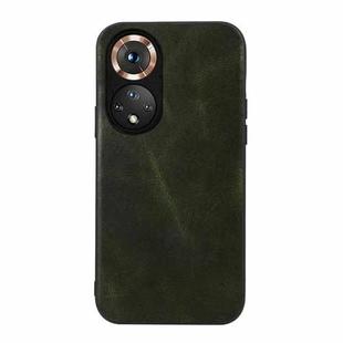 For Honor 50 Pro Genuine Leather Double Color Crazy Horse Phone Case(Green)