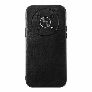 For Honor X30 Genuine Leather Double Color Crazy Horse Phone Case(Black)