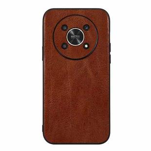 For Honor X30 Genuine Leather Double Color Crazy Horse Phone Case(Brown)