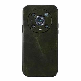 For Honor Magic4 Pro Genuine Leather Double Color Crazy Horse Phone Case(Green)