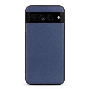 For Google Pixel 7 Pro Accurate Hole Lambskin Texture Genuine Leather Phone Case(Blue)