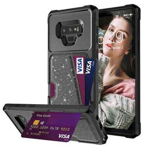 For Samsung Galaxy Note9 Glitter Magnetic Card Bag Phone Case(Black)