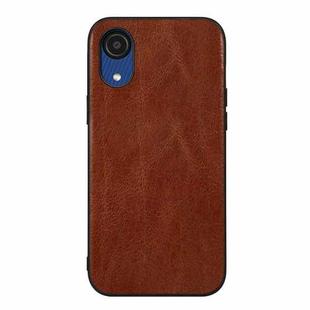 For Samsung Galaxy A03 Core Genuine Leather Double Color Crazy Horse Phone Case(Brown)