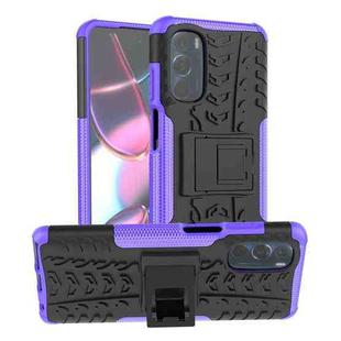 For Motorola Moto G Stylus 2022 4G Tire Texture TPU + PC Phone Case with Holder(Purple)