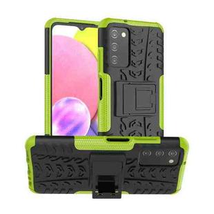 For Samsung Galaxy A03S 2022 165.8mm US Tire Texture TPU + PC Phone Case with Holder(Green)