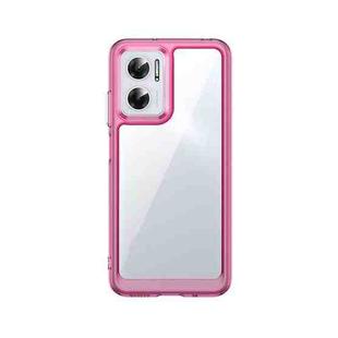 For Xiaomi Poco M4 5G Colorful Series Acrylic + TPU Phone Case(Transparent Pink)