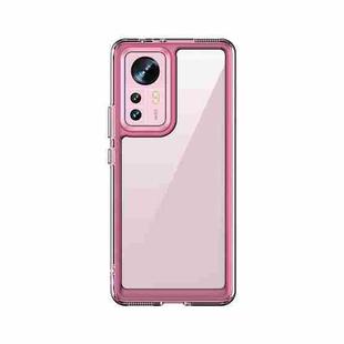 For Xiaomi 12 / 12X / 12S Colorful Series Acrylic + TPU Phone Case(Transparent Pink)
