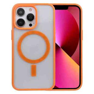 For iPhone 13 Acrylic + TPU Masafe Magnetic Phone Case(Orange)