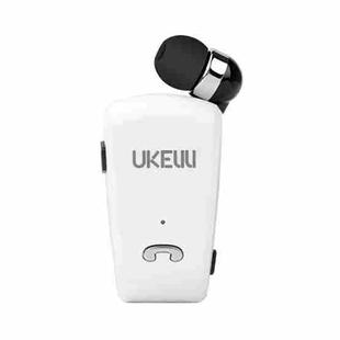UKELILI UK-890 DSP Noise Reduction Lavalier Pull Cable Bluetooth Earphone without Vibration(White)