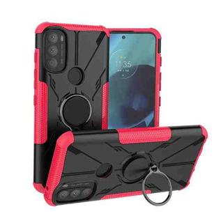 For Motorola Moto G71 5G Armor Bear Shockproof PC + TPU Phone Case(Rose Red)