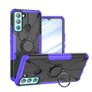 For Tecno Pop 5 LTE Armor Bear Shockproof PC + TPU Phone Case(Purple)