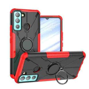For Tecno Pop 5 LTE Armor Bear Shockproof PC + TPU Phone Case(Red)