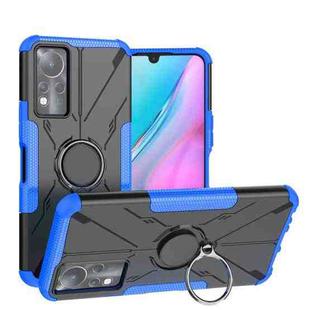 For Infinix Note 11 Armor Bear Shockproof PC + TPU Phone Case(Blue)