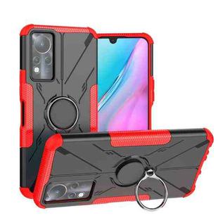 For Infinix Note 11 Armor Bear Shockproof PC + TPU Phone Case(Red)