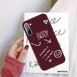 For Galaxy Note10 Enjoy Love Pattern Frosted TPU Protective Case(Wine Red)