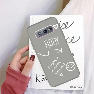 For Galaxy S10 Enjoy Love Pattern Frosted TPU Protective Case(Grey)