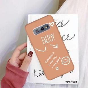 For Galaxy S10 Enjoy Love Pattern Frosted TPU Protective Case(Coral Orange)