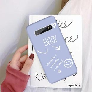 For Galaxy S10+ Enjoy Love Pattern Frosted TPU Protective Case(Light Purple)