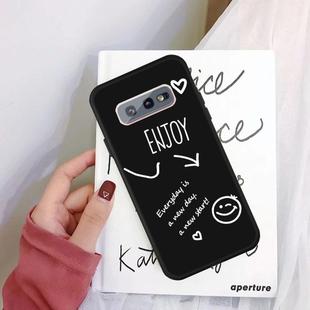 For Galaxy S10e Enjoy Love Pattern Frosted TPU Protective Case(Black)