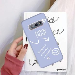 For Galaxy S10e Enjoy Love Pattern Frosted TPU Protective Case(Light Purple)