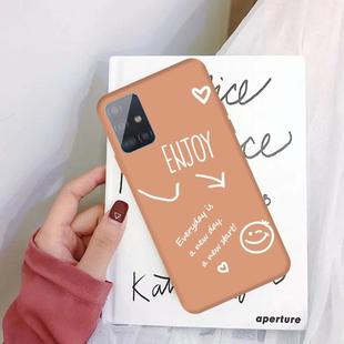 For Galaxy A71 Enjoy Love Pattern Frosted TPU Protective Case(Coral Orange)