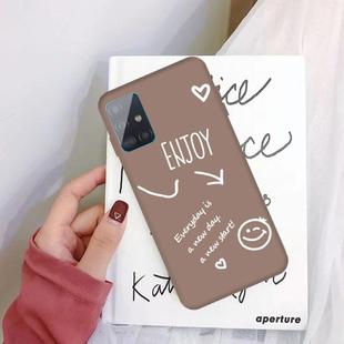 For Galaxy A51 Enjoy Love Pattern Frosted TPU Protective Case(Khaki)