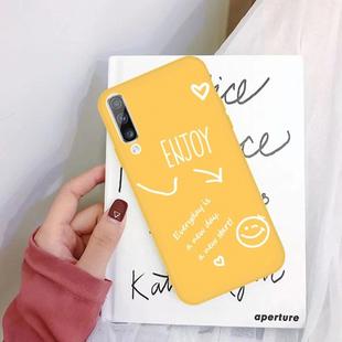 For Galaxy A50 Enjoy Love Pattern Frosted TPU Protective Case(Yellow)