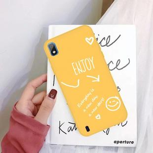 For Galaxy A10 Enjoy Love Pattern Frosted TPU Protective Case(Yellow)