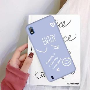 For Galaxy A10 Enjoy Love Pattern Frosted TPU Protective Case(Light Purple)