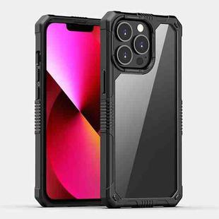 For iPhone 12 Pro Transparent PC + TPU Shockproof Phone Case(Black)