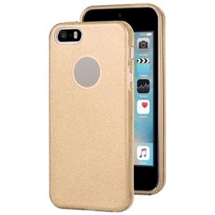 For iPhone 5 & 5s & SE TPU Glitter All-inclusive Protective Case(Gold)