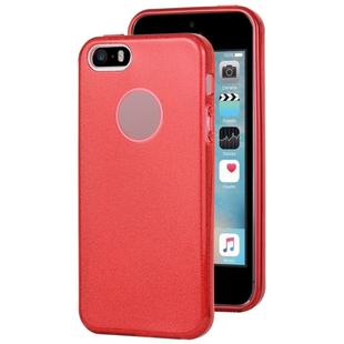 For iPhone 5 & 5s & SE TPU Glitter All-inclusive Protective Case(Red)