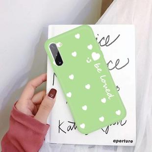 For Galaxy Note10 Smiling Love Heart Pattern Frosted TPU Protective Case(Green)