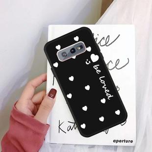 For Galaxy S10 Smiling Love Heart Pattern Frosted TPU Protective Case(Black)