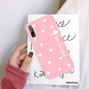 For Galaxy A50 Smiling Love Heart Pattern Frosted TPU Protective Case(Pink)