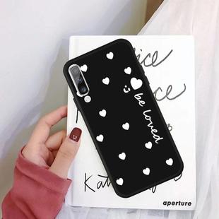 For Galaxy A50 Smiling Love Heart Pattern Frosted TPU Protective Case(Black)