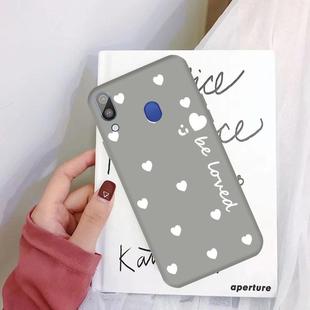 For Galaxy A30 Smiling Love Heart Pattern Frosted TPU Protective Case(Grey)