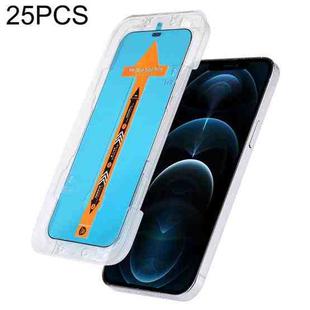 For iPhone 12 Pro Max 25pcs Fast Attach Dust-proof Anti-static Tempered Glass Film