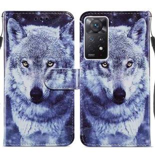 For Xiaomi Redmi Note 11 Pro 4G / 5G Painted Pattern Horizontal Flip Leather Phone Case(White Wolf)