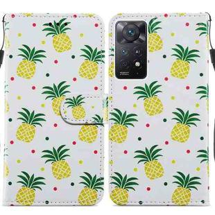 For Xiaomi Redmi Note 11 Pro 4G / 5G Painted Pattern Horizontal Flip Leather Phone Case(Pineapple)