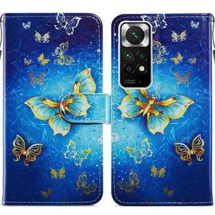 For Xiaomi Redmi Note 11 Global Painted Pattern Horizontal Flip Leather Phone Case(Butterfly)