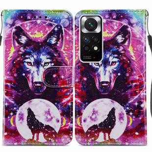 For Xiaomi Redmi Note 11 Global Painted Pattern Horizontal Flip Leather Phone Case(Wolf Totem)