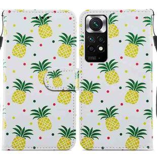 For Xiaomi Redmi Note 11 Global Painted Pattern Horizontal Flip Leather Phone Case(Pineapple)