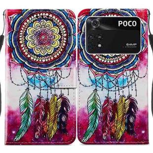 For Xiaomi Poco M4 Pro Painted Pattern Horizontal Flip Leather Phone Case(Dreamcatcher)