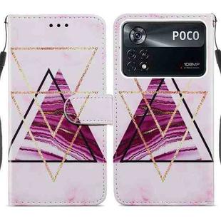 For Xiaomi Poco M4 Pro 5G Painted Pattern Horizontal Flip Leather Phone Case(Marble)