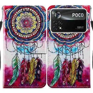 For Xiaomi Poco M4 Pro 5G Painted Pattern Horizontal Flip Leather Phone Case(Dreamcatcher)